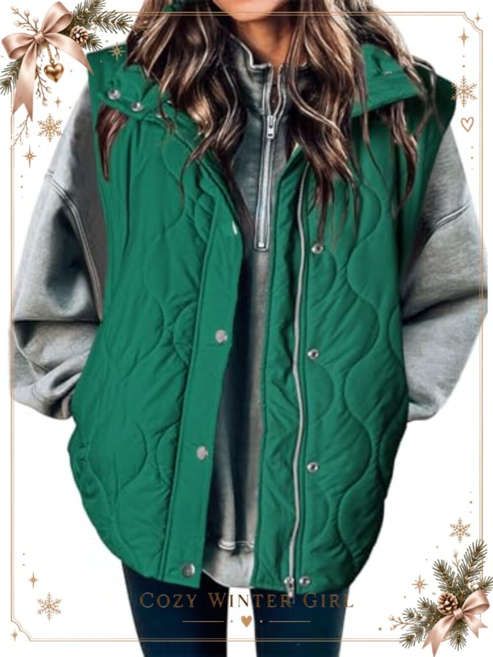 Sleeveless Quilted Puffer Vest Lightweight Zip Up Stand Collar Fall Coat